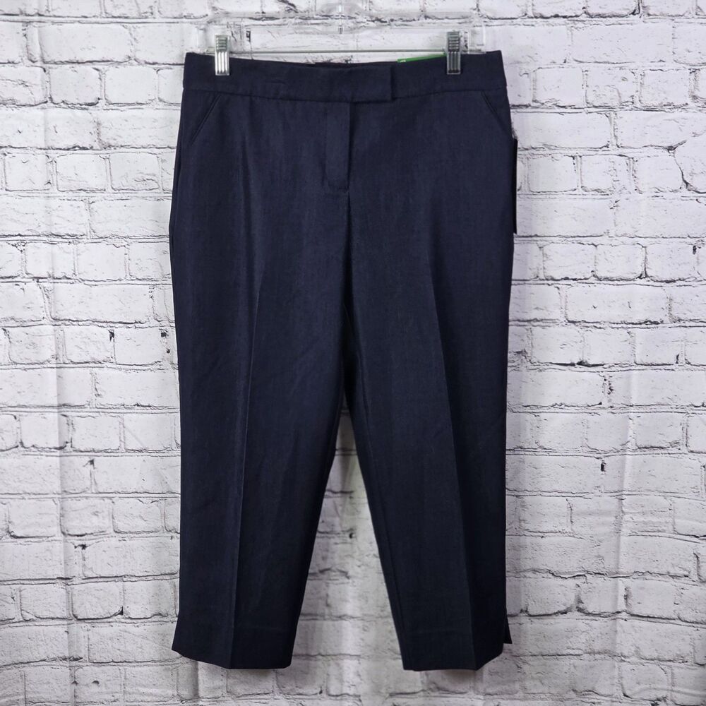 Investments Indigo Women's Sz‎ 6P Blue Cropped Dress Stretch Pants